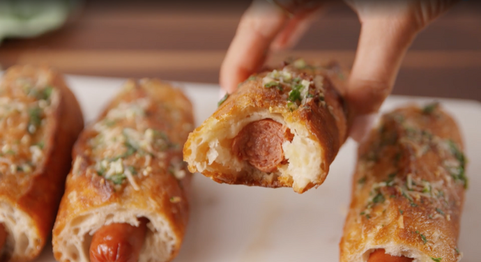 Recipe 2. Garlic Bread Hot Dogs