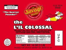 Load image into Gallery viewer, Small Multi-Pack: 16 "L'il Colossal"™Wieners(4 packs) & 3 Colossal™ Wieners (1 pack)